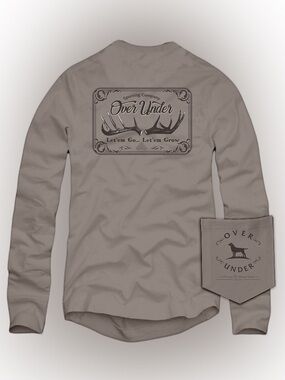 Men's Over Under Long  Sleeve Let ‘Em Go Tee-Taupe